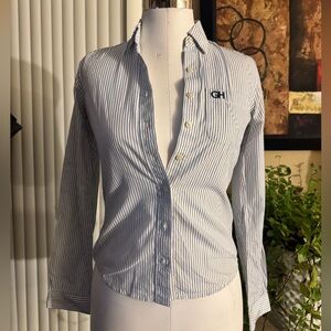 Gilly Hicks Sydney blue & white striped button-down shirt